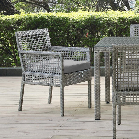 Aura Outdoor Patio Wicker Rattan Dining Armchair - BUILDMYPLACE