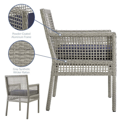 Aura Outdoor Patio Wicker Rattan Dining Armchair - BUILDMYPLACE