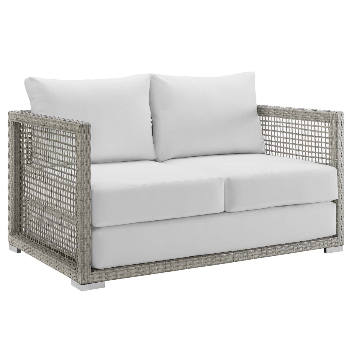 Aura Outdoor Patio Wicker Rattan Loveseat - BUILDMYPLACE