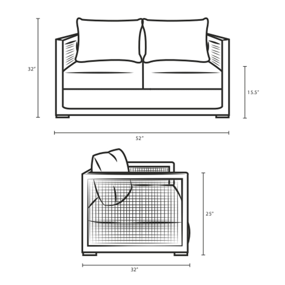 Aura Outdoor Patio Wicker Rattan Loveseat - BUILDMYPLACE