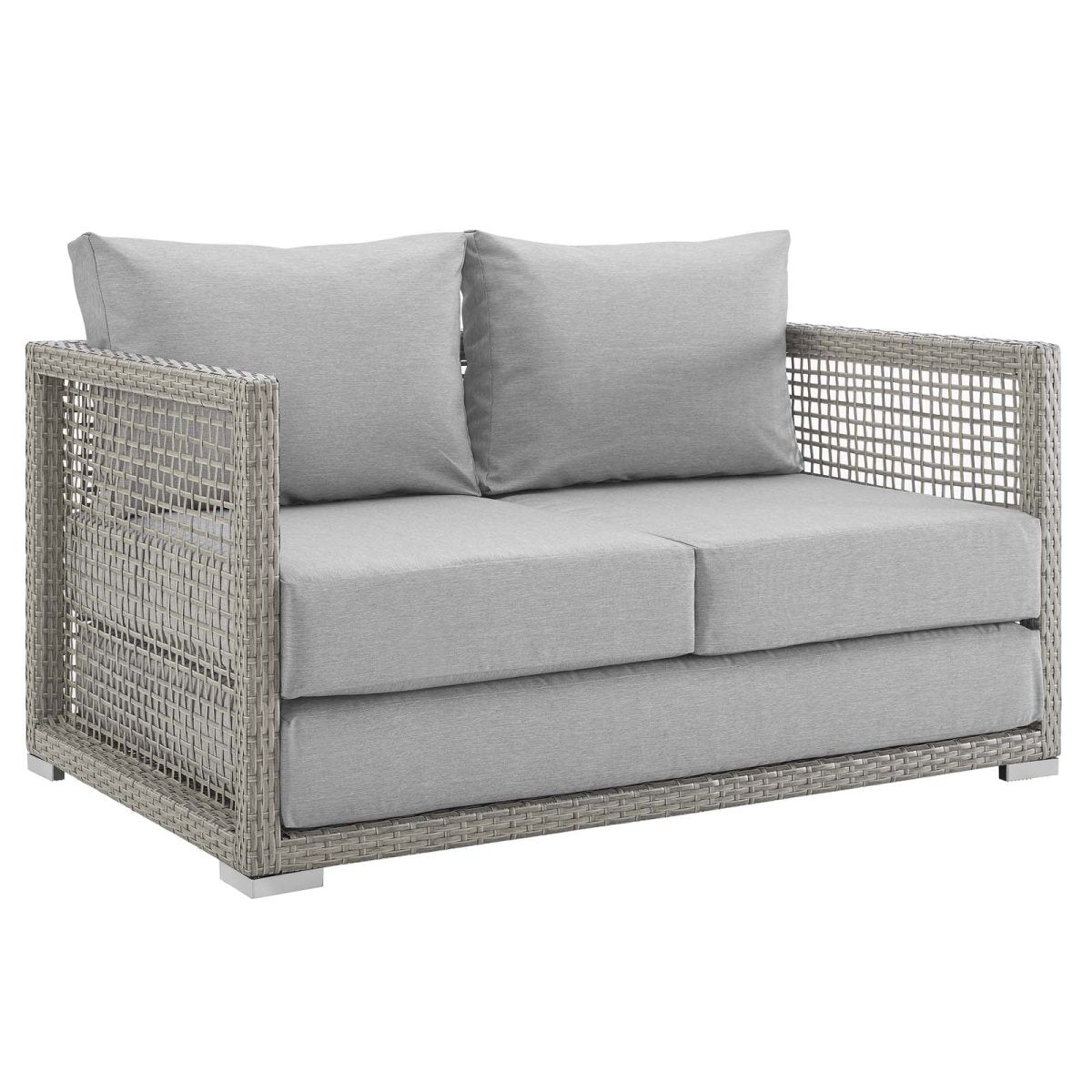 Aura Outdoor Patio Wicker Rattan Loveseat - BUILDMYPLACE