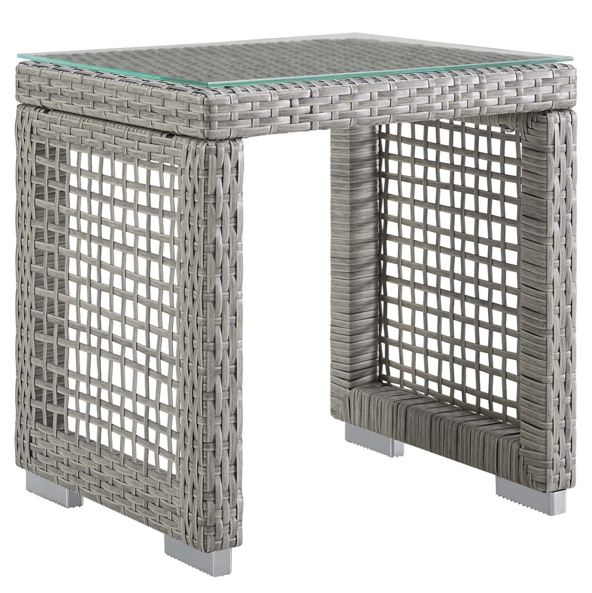 Aura Outdoor Patio Wicker Rattan Side Table - BUILDMYPLACE