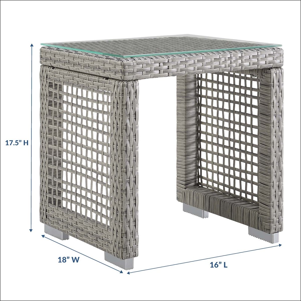 Aura Outdoor Patio Wicker Rattan Side Table - BUILDMYPLACE