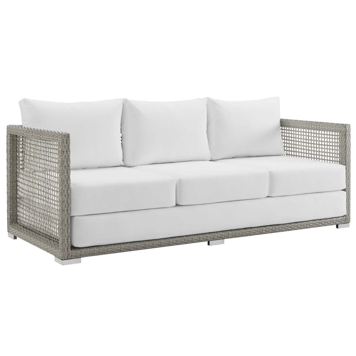 Aura Outdoor Patio Wicker Rattan Sofa - BUILDMYPLACE