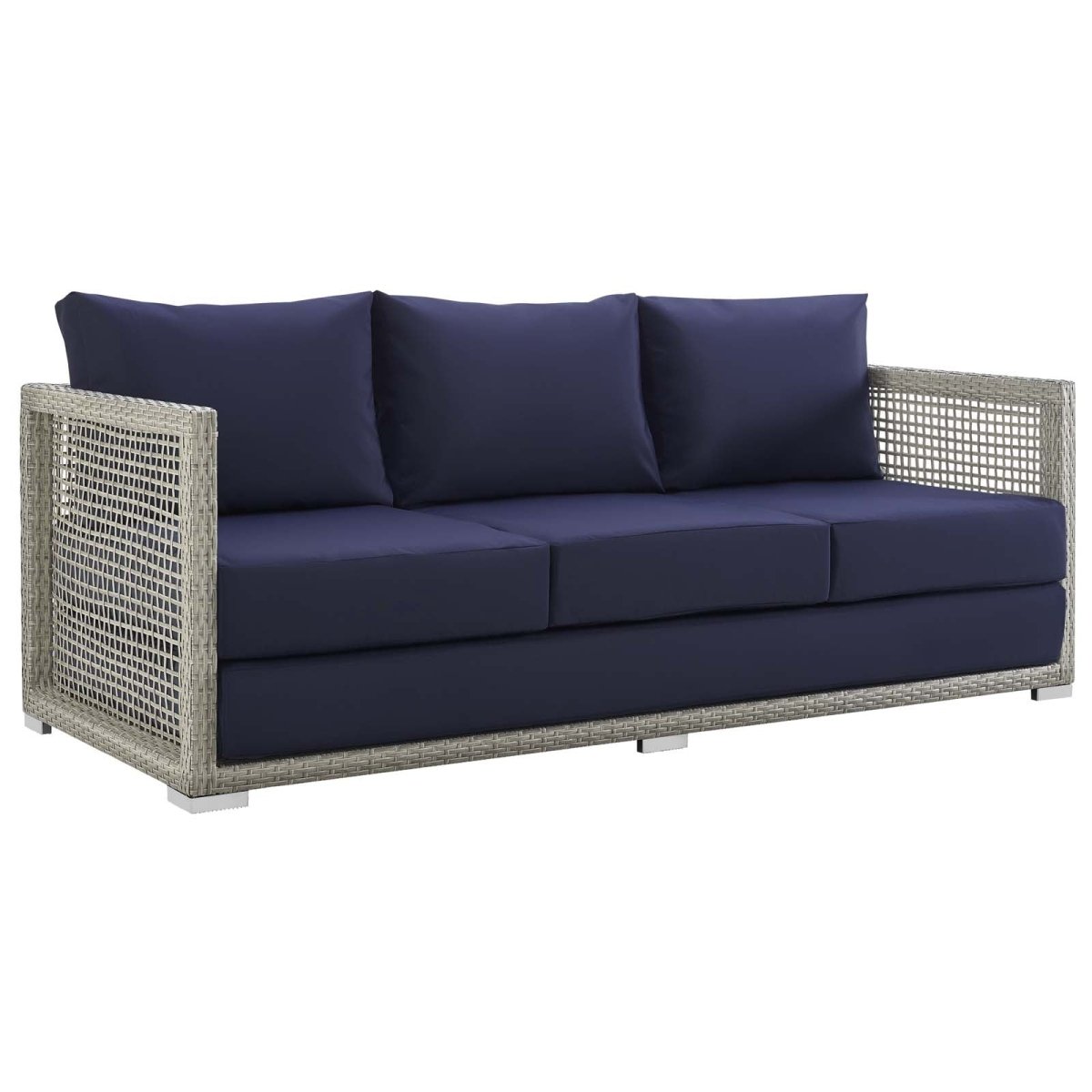 Aura Outdoor Patio Wicker Rattan Sofa - BUILDMYPLACE