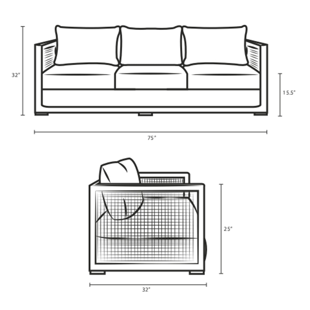Aura Outdoor Patio Wicker Rattan Sofa - BUILDMYPLACE