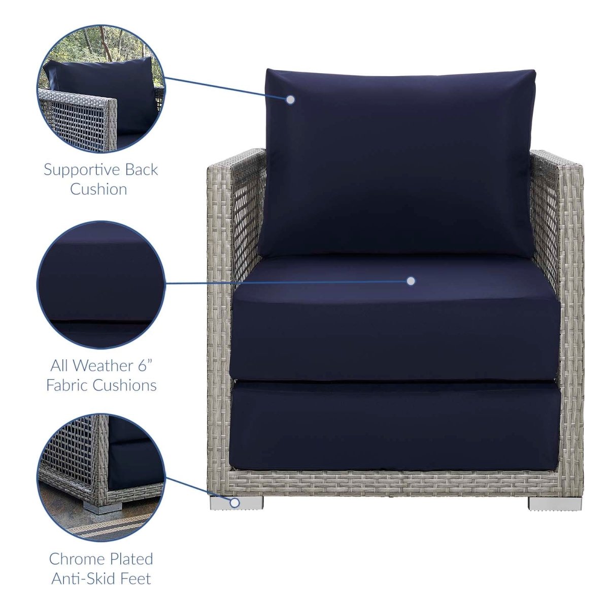 Aura Rattan Outdoor Patio Armchair - BUILDMYPLACE