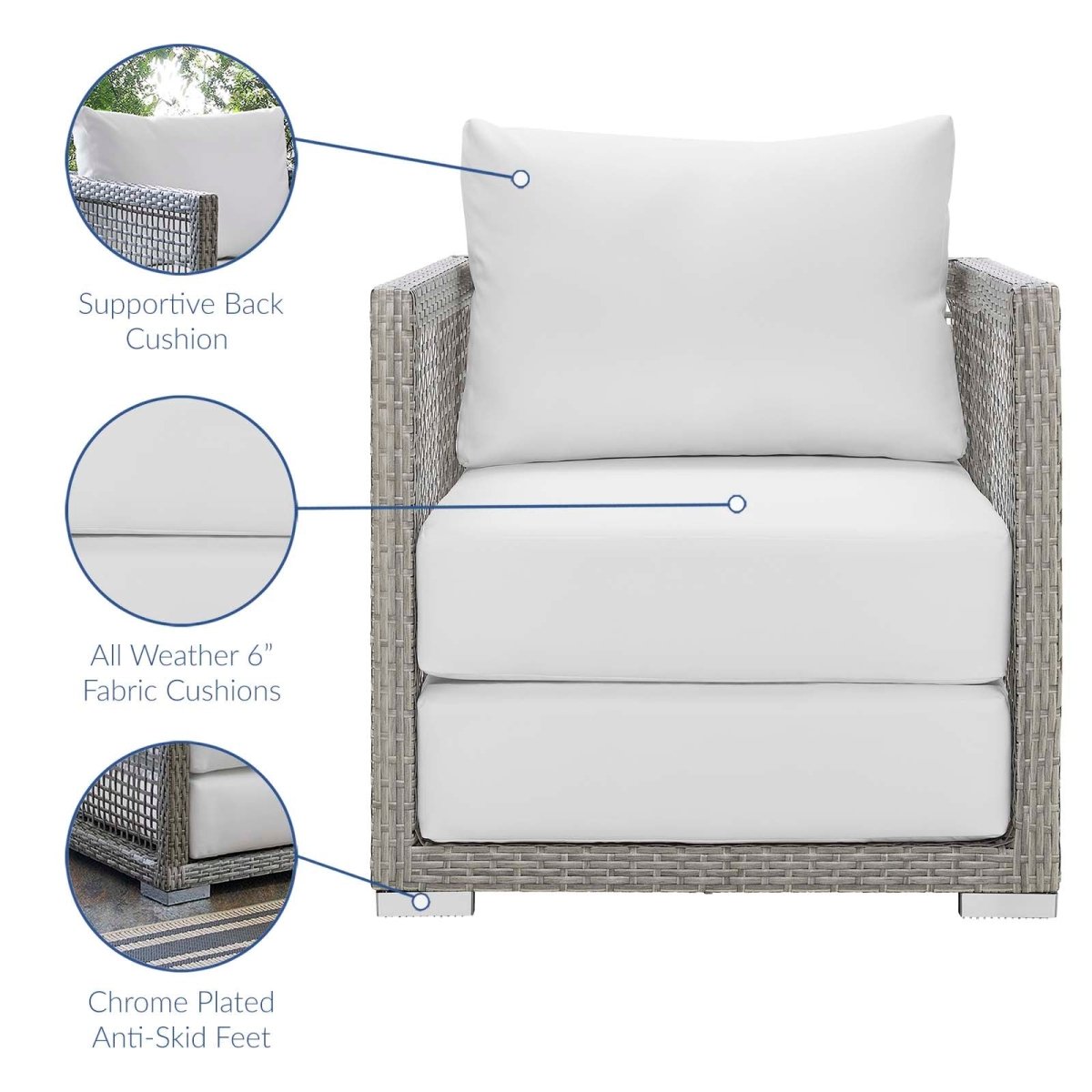 Aura Rattan Outdoor Patio Armchair - BUILDMYPLACE