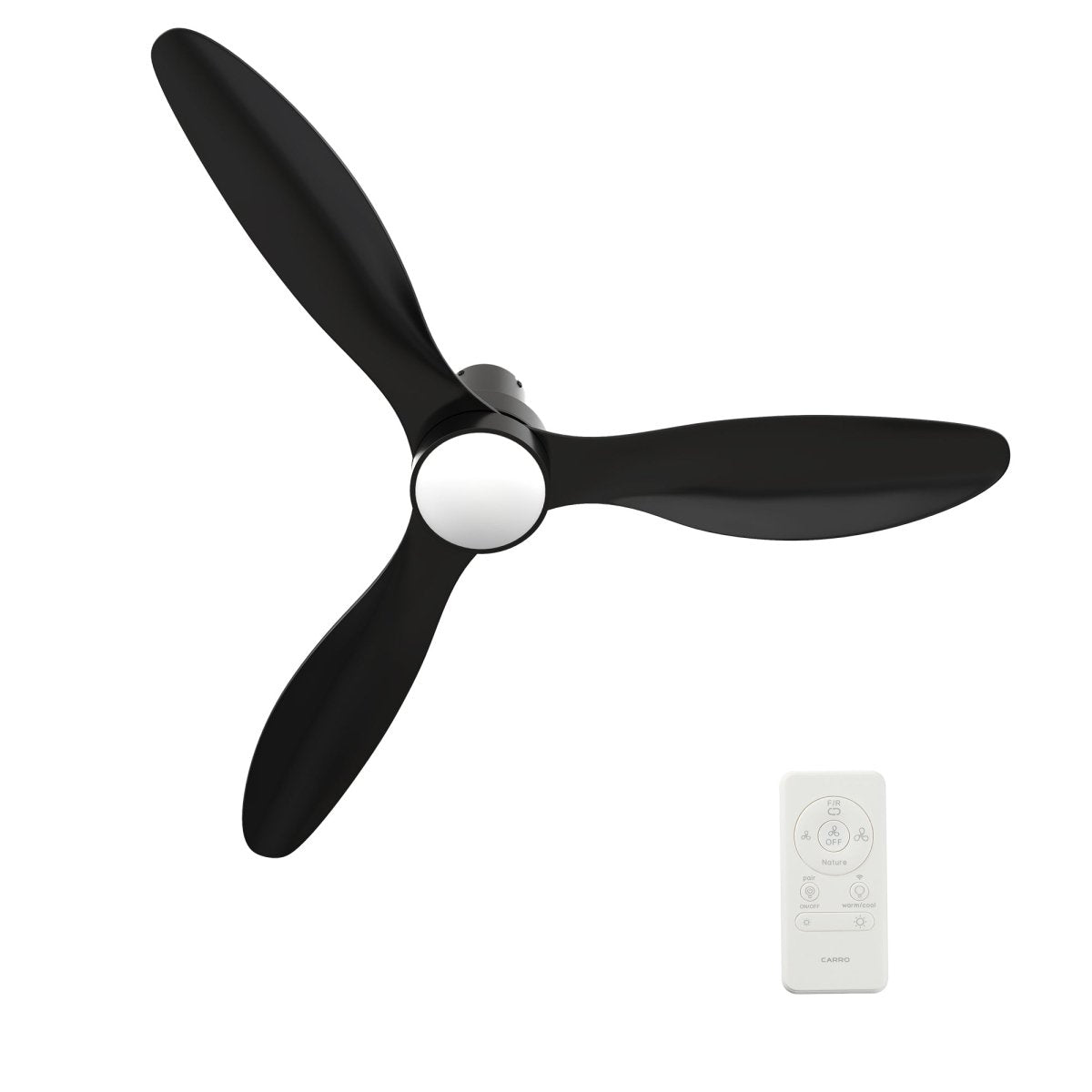 AURORA 52 inch 3 - Blade Flush Mount Smart Ceiling Fan with LED Light & Remote - LEDMyPlace