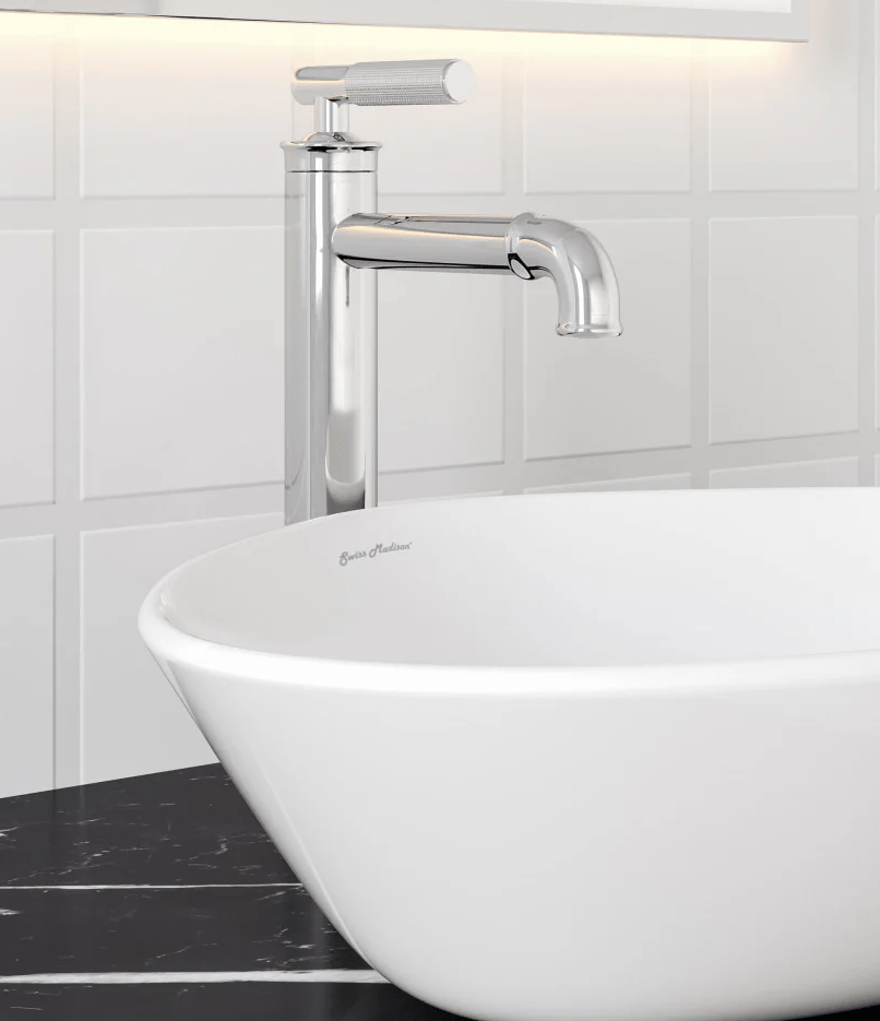 Avallon Single Hole, Single - Handle Sleek, High Arc Bathroom Faucet in Chrome - BUILDMYPLACE