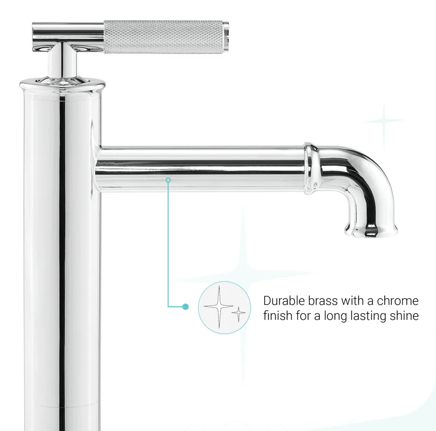 Avallon Single Hole, Single - Handle Sleek, High Arc Bathroom Faucet in Chrome - BUILDMYPLACE