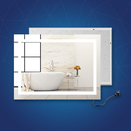 Backlit/Frontlit, Vanity Mirror with Lights, Touch Switch, Anti - Fog, Adjustable 3 - Color Temperature & Remembrance, CRI 90+, LED Mirror for Bathroom, Accord Style - BUILDMYPLACE