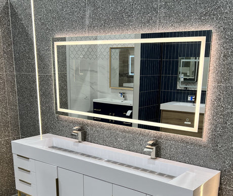 Backlit/Frontlit, Vanity Mirror with Lights, Touch Switch, Anti - Fog, Adjustable 3 - Color Temperature & Remembrance, CRI 90+, LED Mirror for Bathroom, Accord Style - BUILDMYPLACE