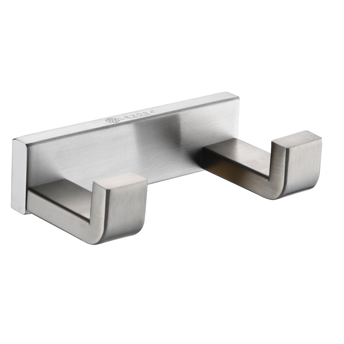 Bagno Bianca Stainless Steel Double Robe Hook - Brushed Nickel - BUILDMYPLACE
