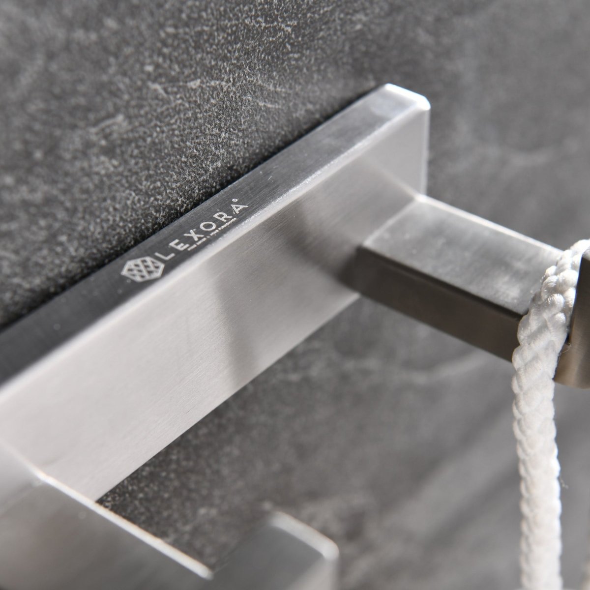 Bagno Bianca Stainless Steel Double Robe Hook - Brushed Nickel - BUILDMYPLACE