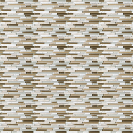 Bamboo Random Strip Glass Stone Blend Mosaic - BUILDMYPLACE