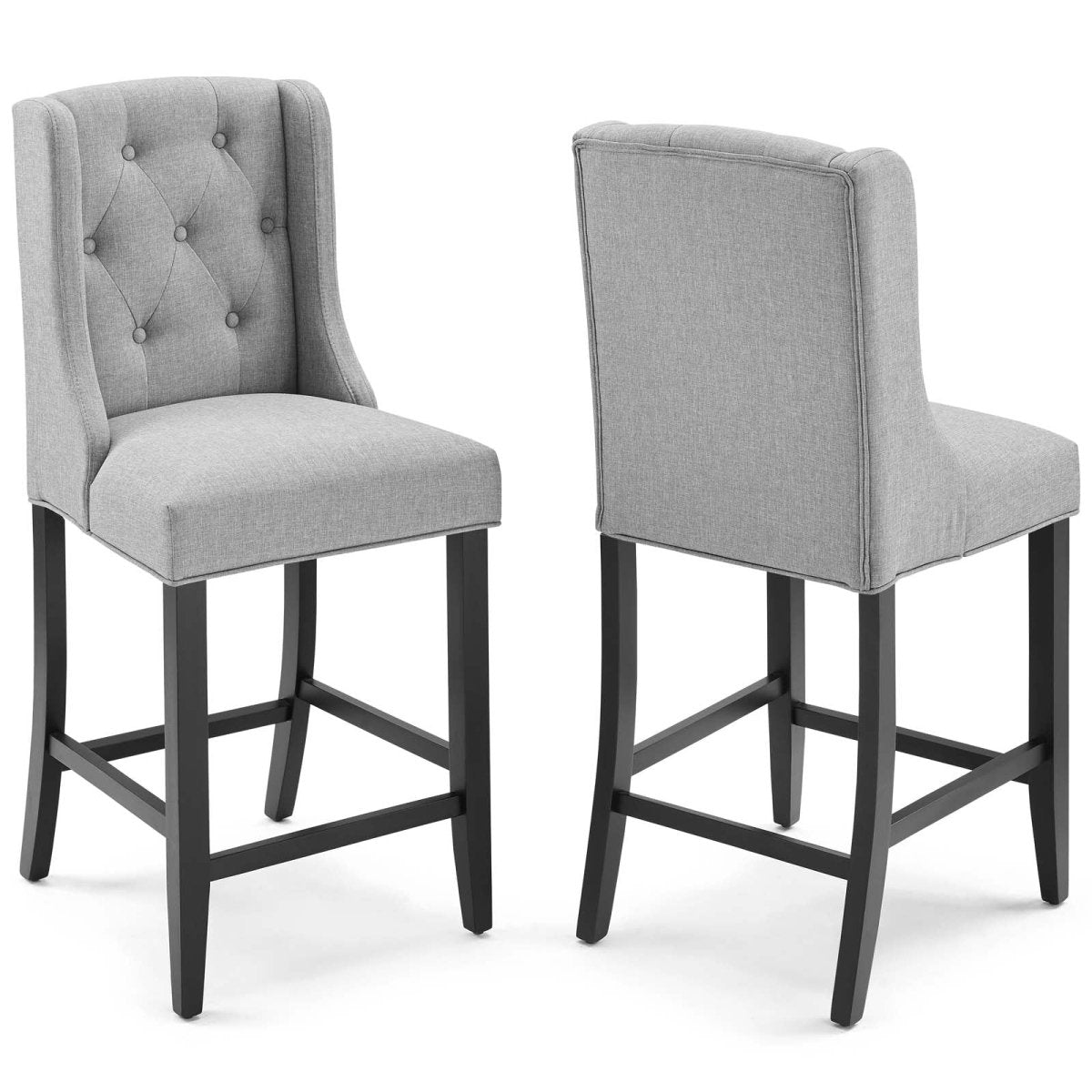 Baronet Counter Bar Stool Upholstered Fabric Set of 2 - BUILDMYPLACE
