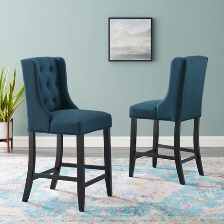 Baronet Counter Bar Stool Upholstered Fabric Set of 2 - BUILDMYPLACE