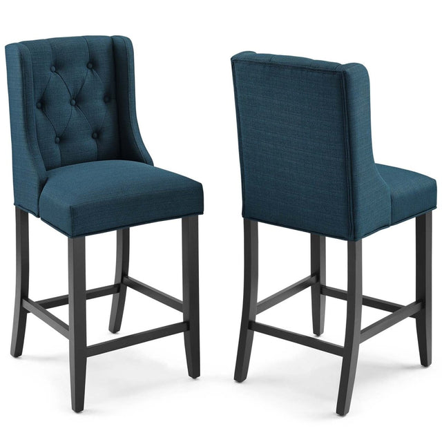Baronet Counter Bar Stool Upholstered Fabric Set of 2 - BUILDMYPLACE