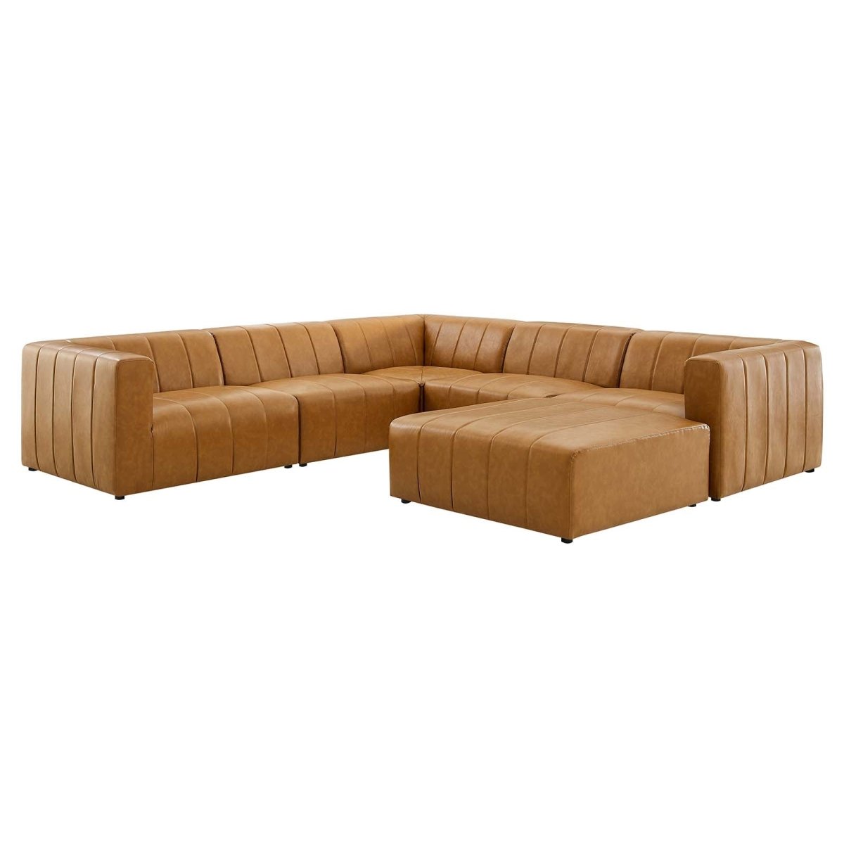Bartlett Vegan Leather 6 - Piece Sectional Sofa - BUILDMYPLACE
