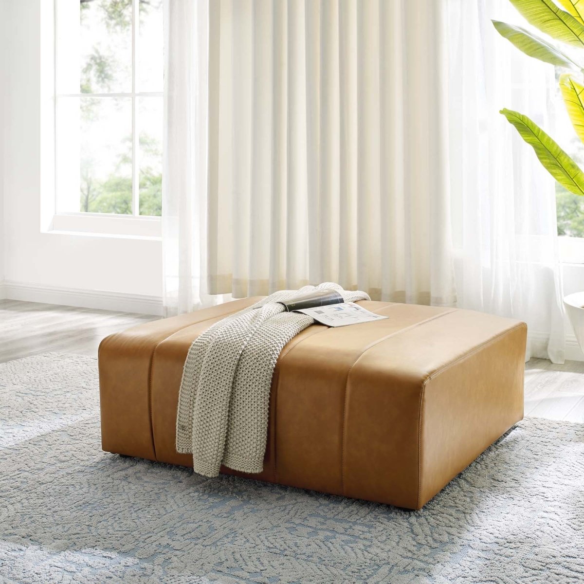 Bartlett Vegan Leather Ottoman - BUILDMYPLACE