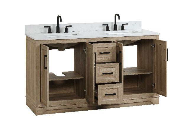 Bathroom Vanities With Sink - Retford (Light Wood) - BUILDMYPLACE