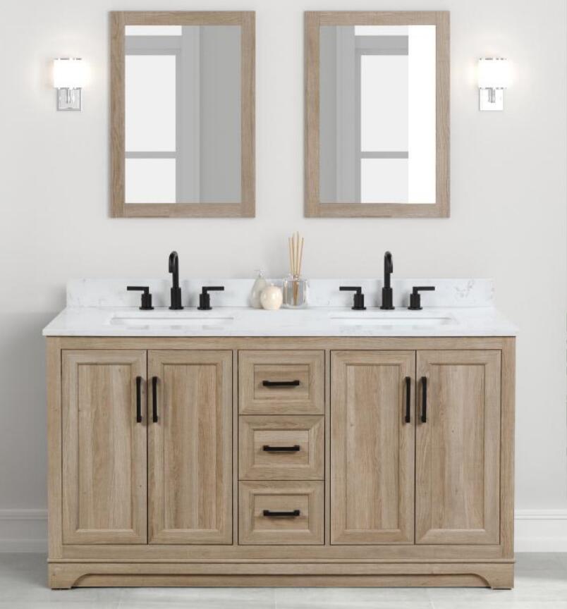 Bathroom Vanities With Sink - Retford (Light Wood) - BUILDMYPLACE