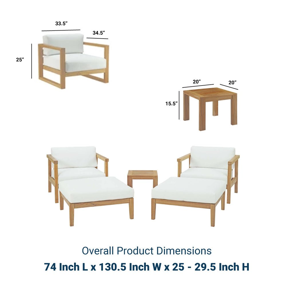 Bayport 8 Piece Outdoor Patio Teak Set - BUILDMYPLACE