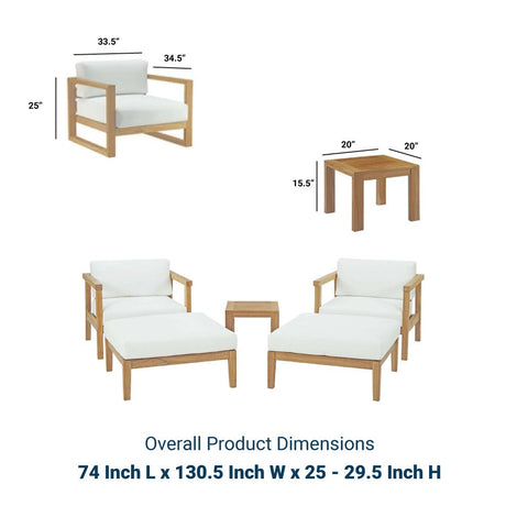 Bayport 8 Piece Outdoor Patio Teak Set - BUILDMYPLACE