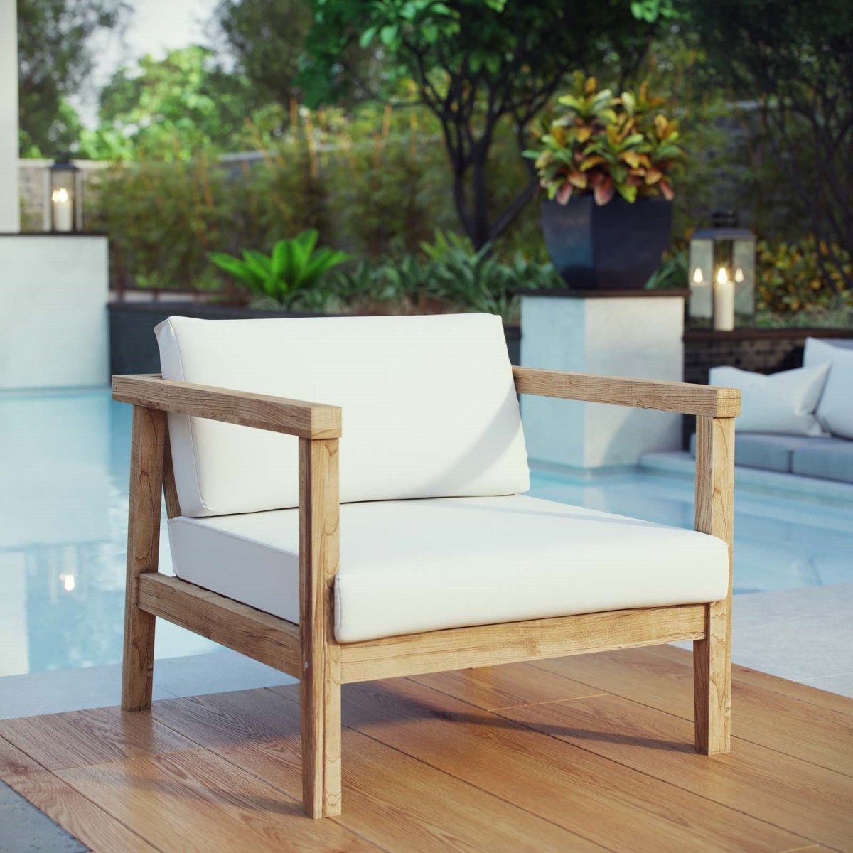 Bayport Outdoor Patio Teak Armchair - BUILDMYPLACE