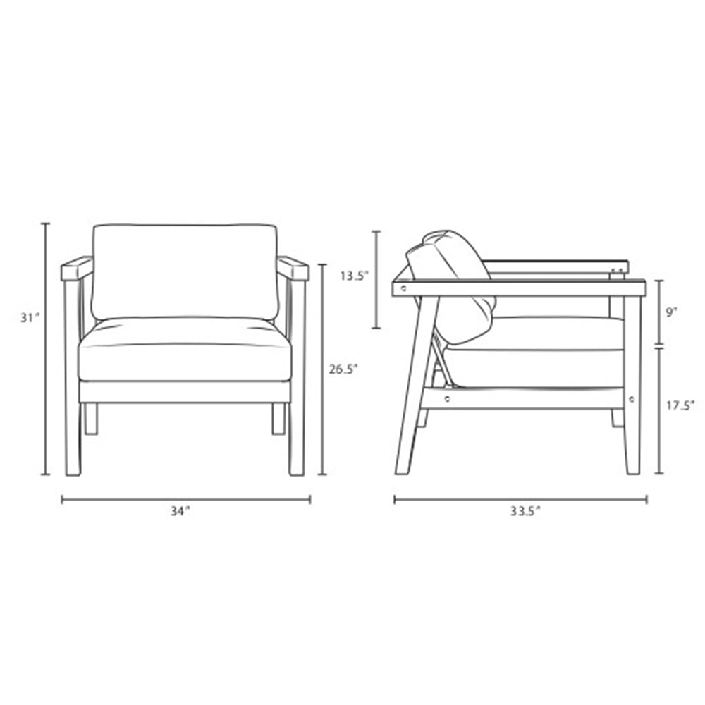 Bayport Outdoor Patio Teak Armchair - BUILDMYPLACE