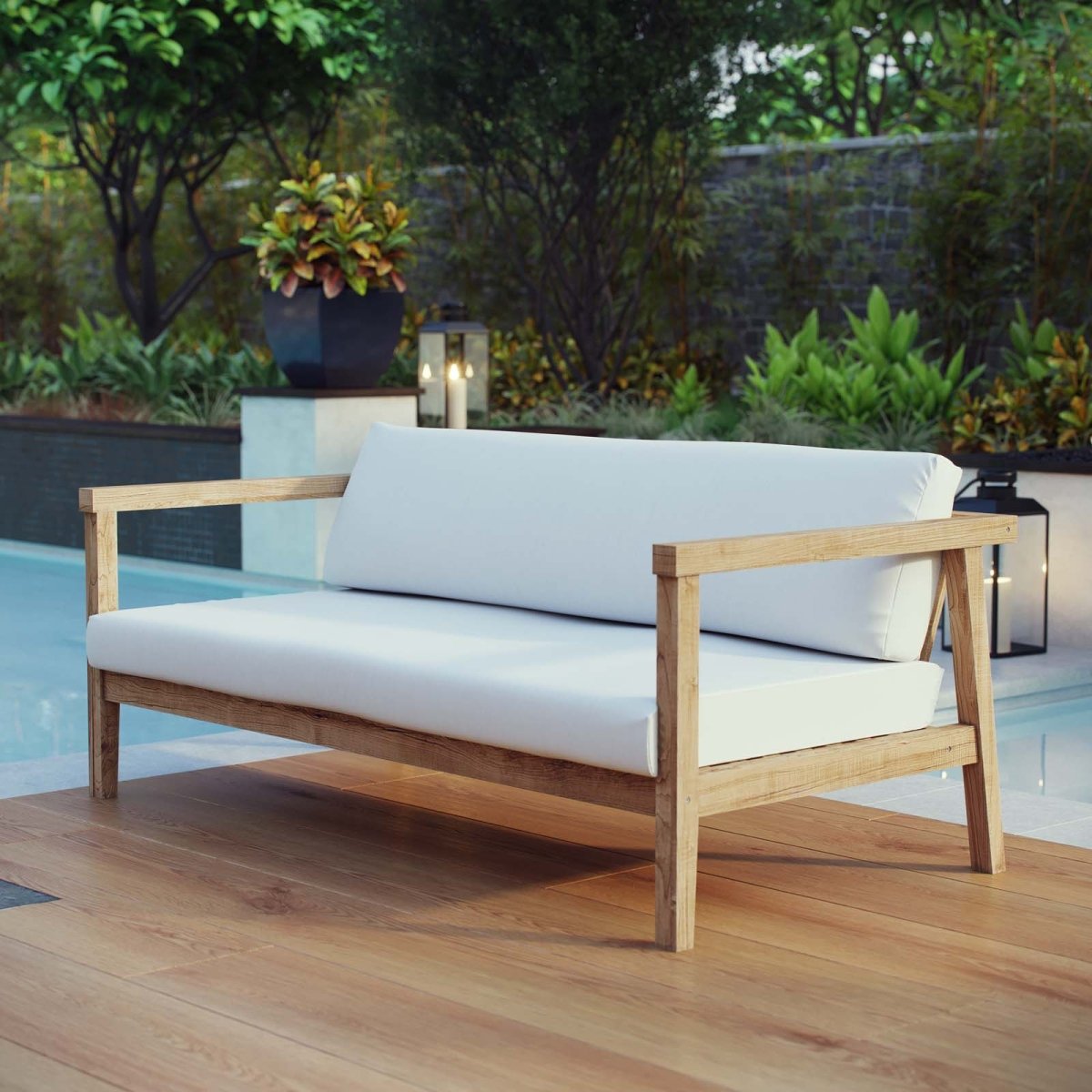 Bayport Outdoor Patio Teak Sofa - BUILDMYPLACE