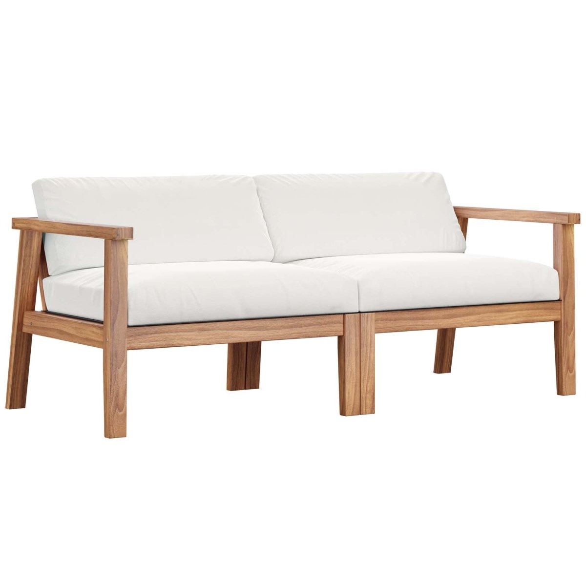 Bayport Outdoor Patio Teak Wood 2 - Seater Loveseat - BUILDMYPLACE