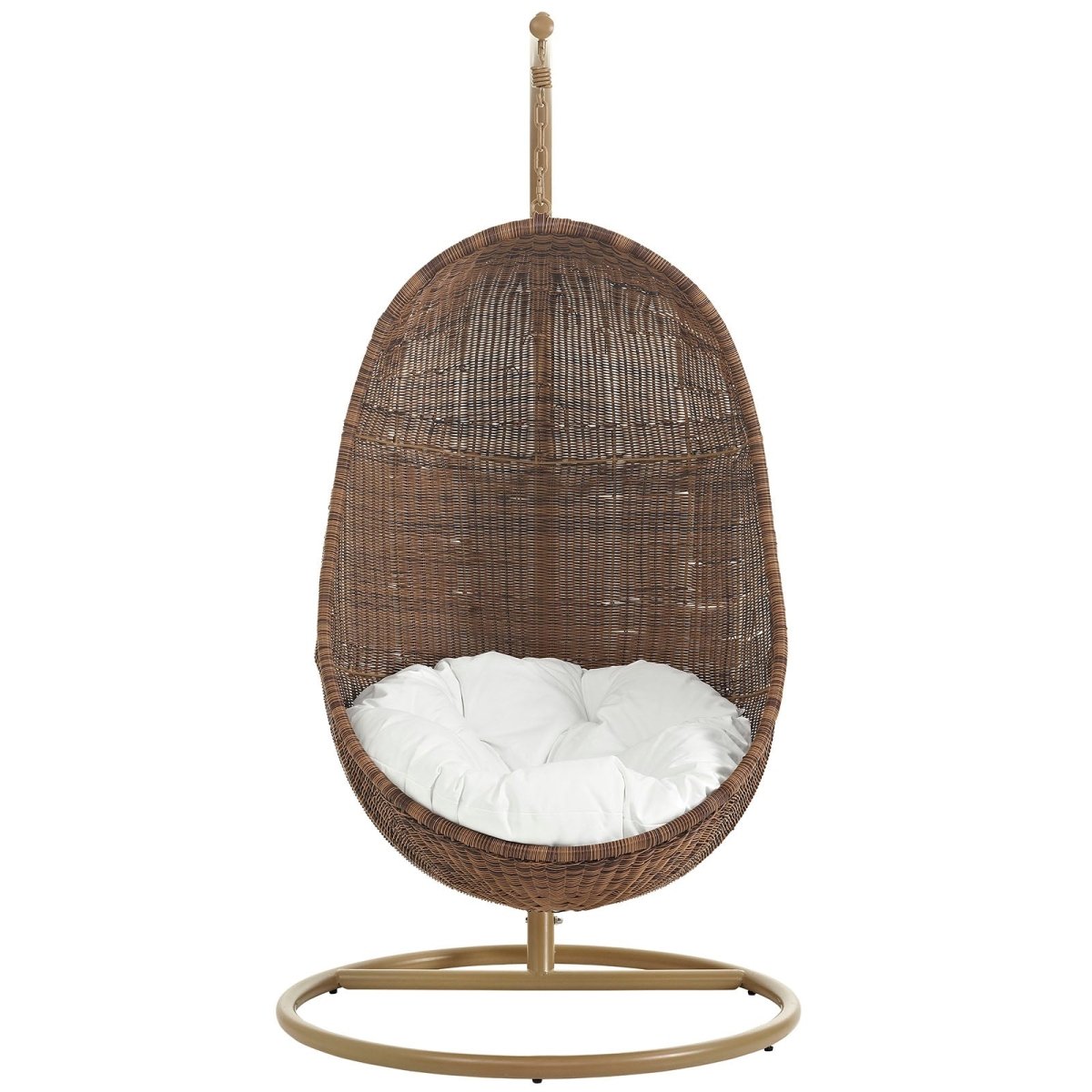 Bean Outdoor Patio Wood Swing Chair With Stand - BUILDMYPLACE