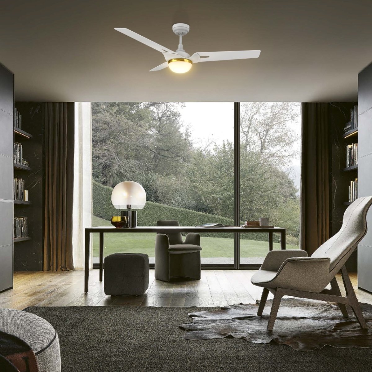 BEDFORD 52 inch 3 - Blade Smart Ceiling Fan with LED Light & Remote - LEDMyPlace