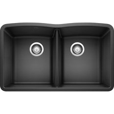 Blanco 32 inch Diamond Double Bowl Undermount Silgranit Kitchen Sink 50/50 - BUILDMYPLACE