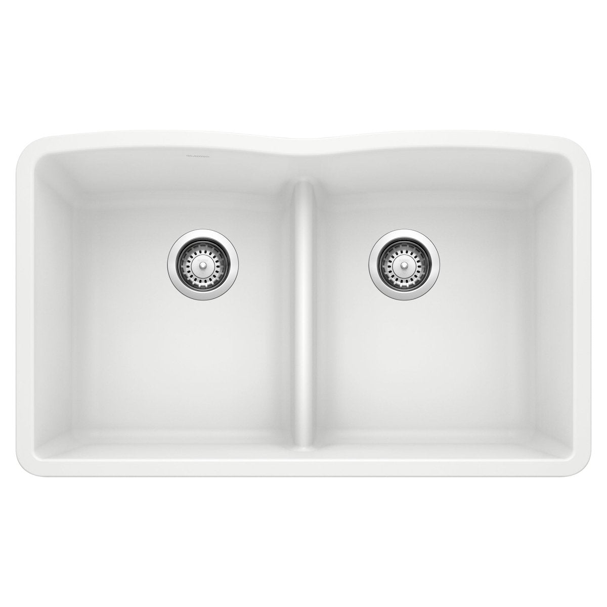 Blanco 32 inch Equal Double Bowl Kitchen Sink with Low Divide - BUILDMYPLACE