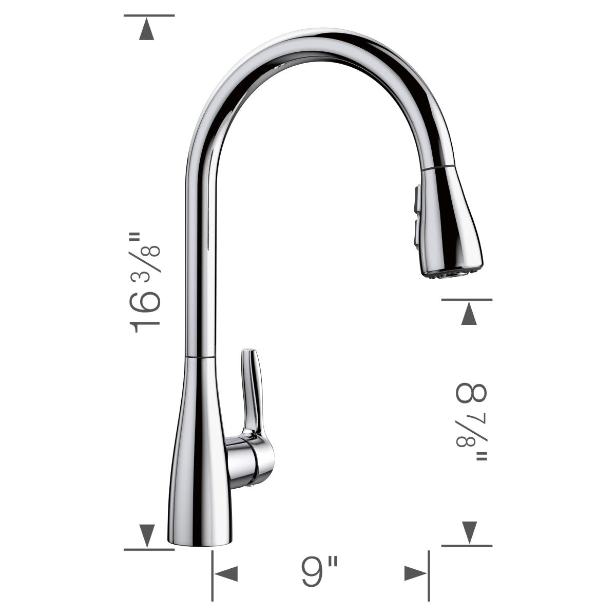 Blanco Atura Pull Down Kitchen Faucet 1.5 GPM - BUILDMYPLACE