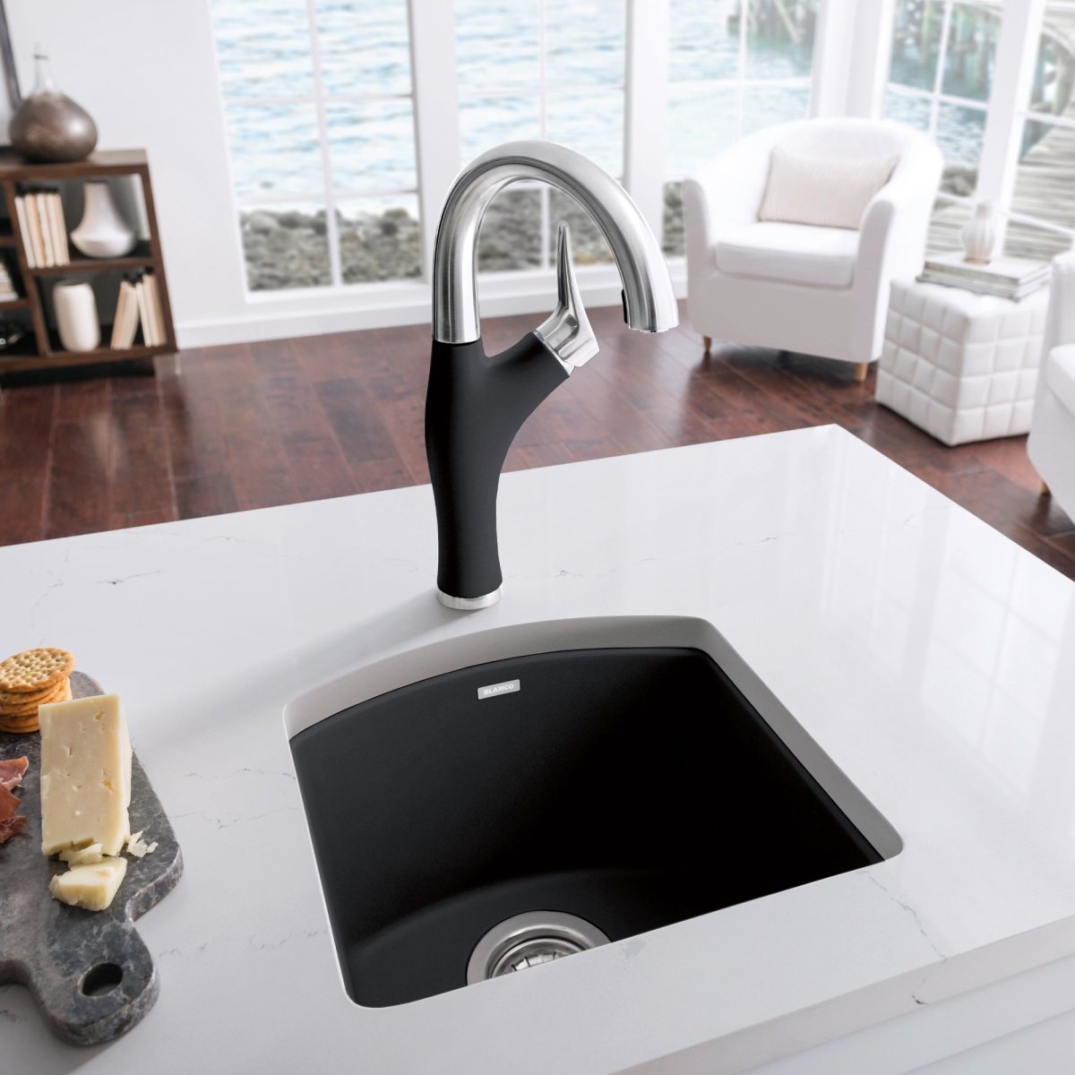 Blanco Diamond Silgranit Drop - In or Undermount Bar Sink, 15" X 15" - BUILDMYPLACE