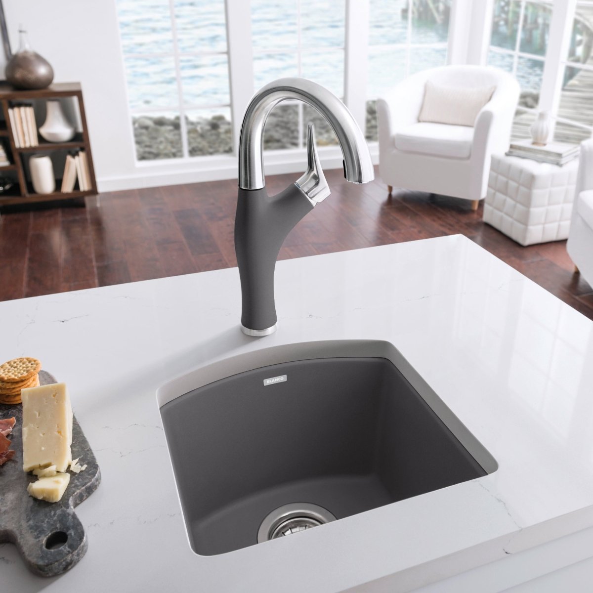 Blanco Diamond Silgranit Drop - In or Undermount Bar Sink, 15" X 15" - BUILDMYPLACE
