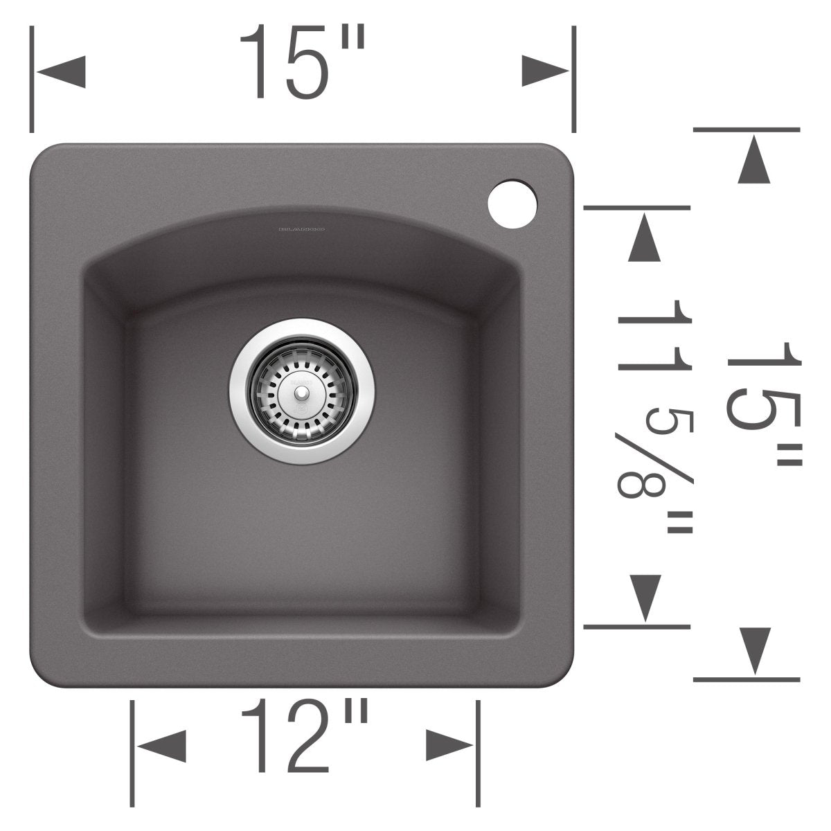 Blanco Diamond Silgranit Drop - In or Undermount Bar Sink, 15" X 15" - BUILDMYPLACE