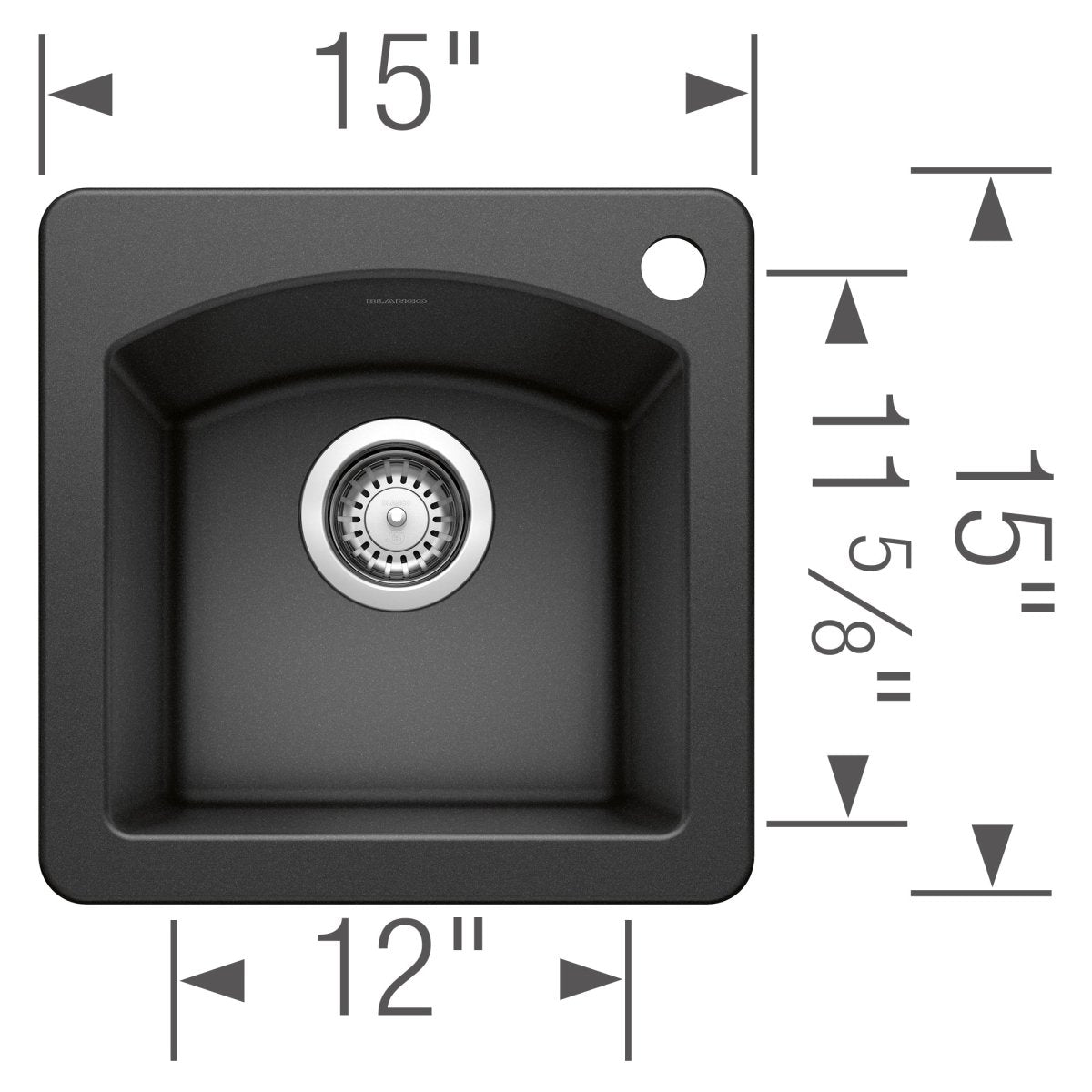 Blanco Diamond Silgranit Drop - In or Undermount Bar Sink, 15" X 15" - BUILDMYPLACE