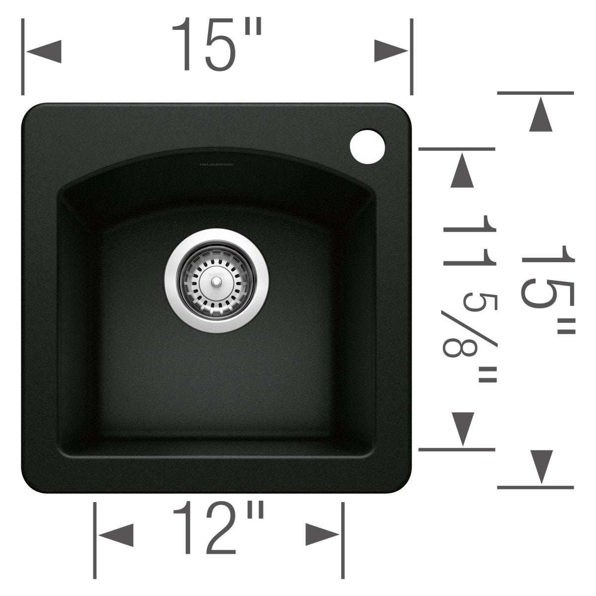 Blanco Diamond Silgranit Drop - In or Undermount Bar Sink, 15" X 15" - BUILDMYPLACE