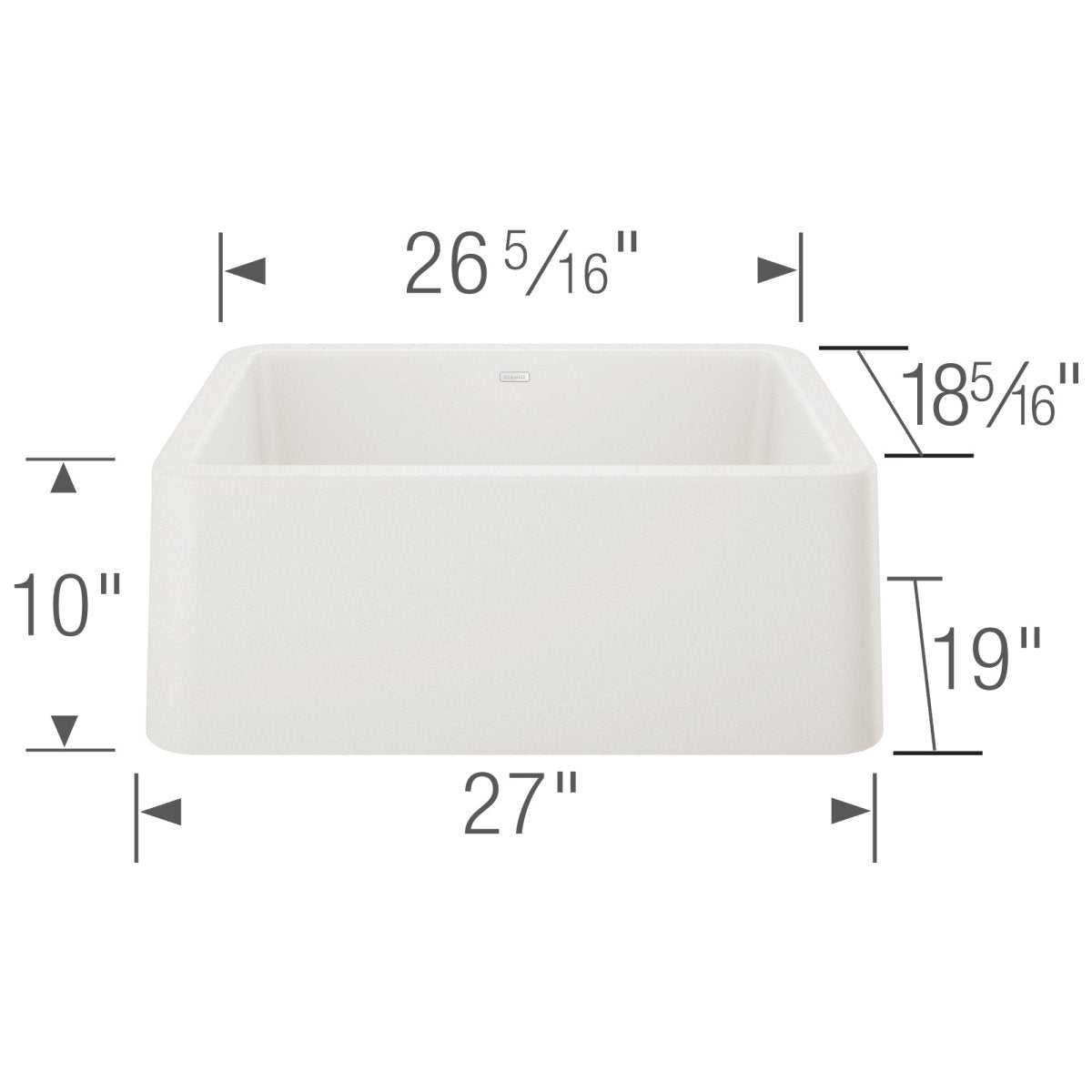 Blanco Ikon 27 inch Apron Single Basin Farmhouse Kitchen Sink - BUILDMYPLACE