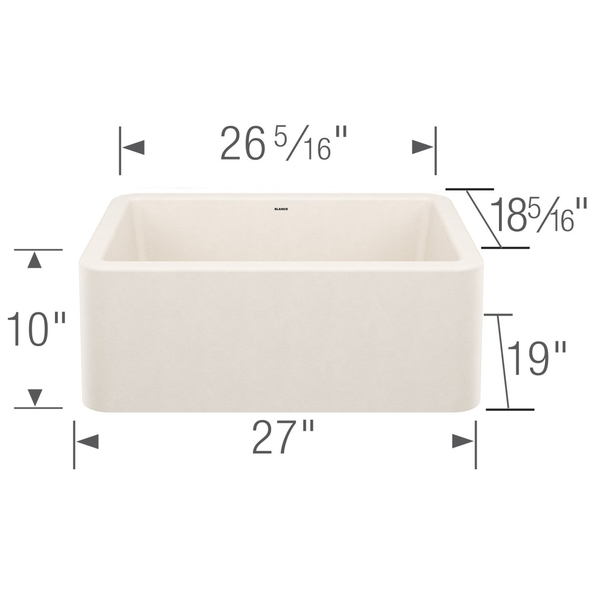 Blanco Ikon 27 inch Apron Single Basin Farmhouse Kitchen Sink - BUILDMYPLACE