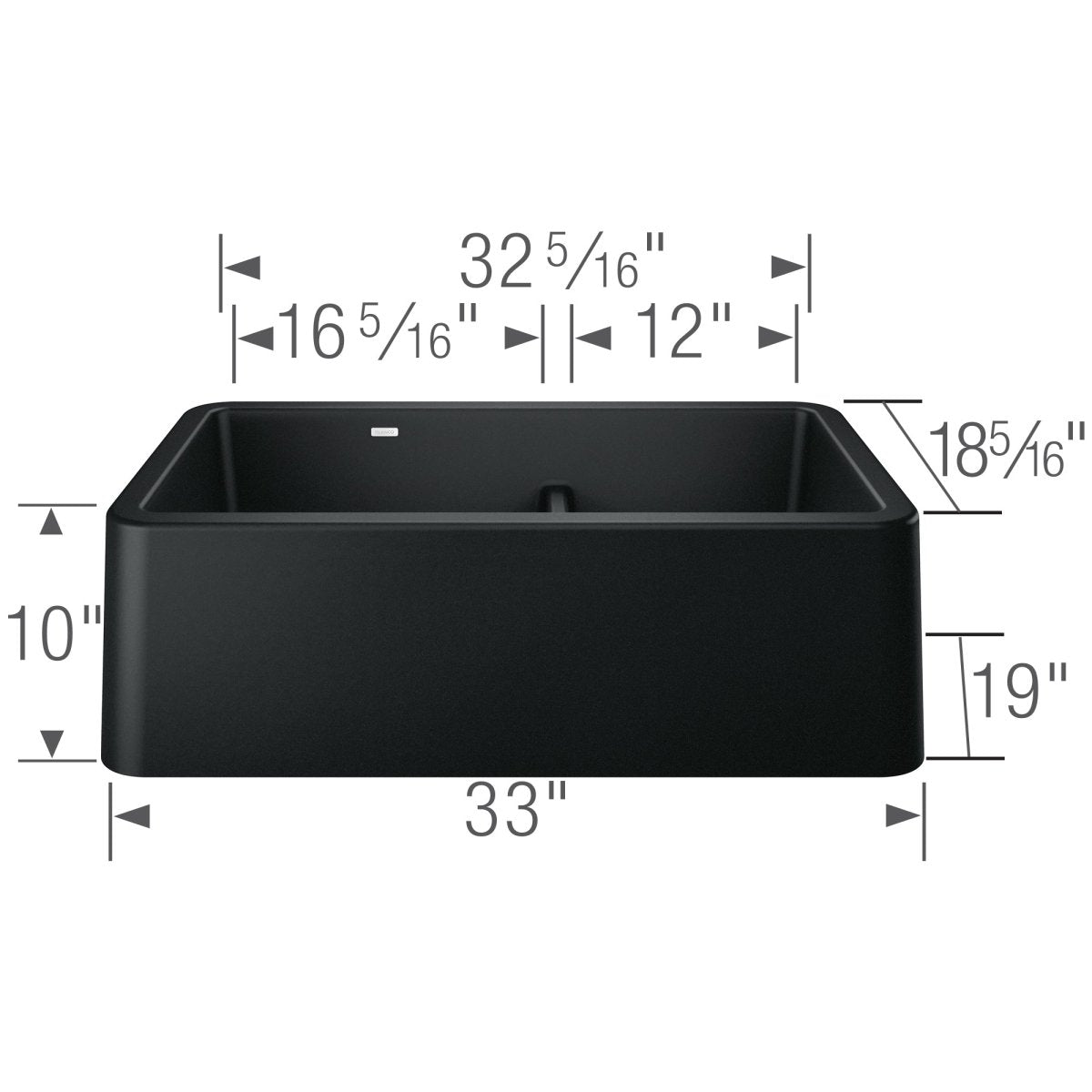 Blanco Ikon 33" Farmhouse Double Basin Silgranit Kitchen Sink - BUILDMYPLACE