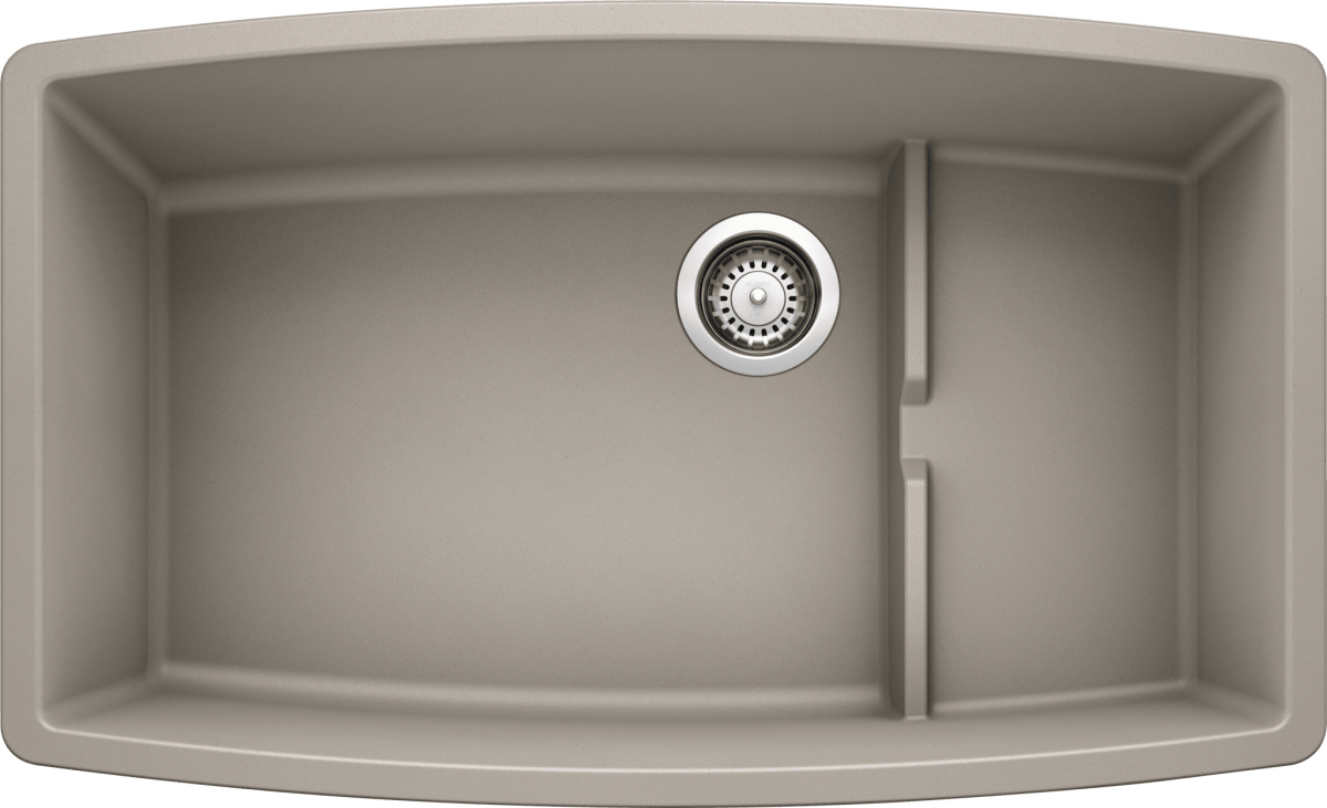 Blanco Performa 32 Inch Cascade Silgranit Undermount Kitchen Sink with Colander - BUILDMYPLACE