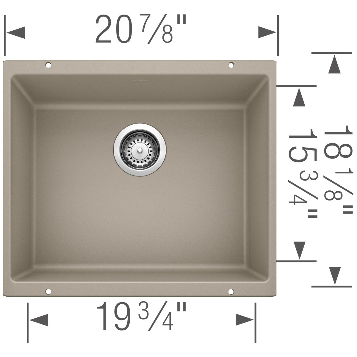 Blanco Precis 21 inch Single Bowl Undermount Kitchen Sink - BUILDMYPLACE