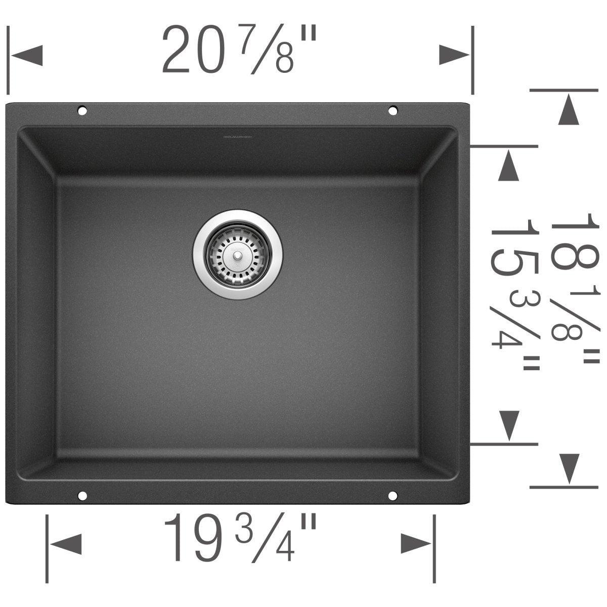 Blanco Precis 21 inch Single Bowl Undermount Kitchen Sink - BUILDMYPLACE