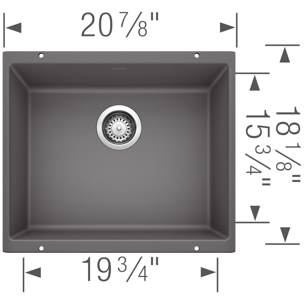 Blanco Precis 21 inch Single Bowl Undermount Kitchen Sink - BUILDMYPLACE